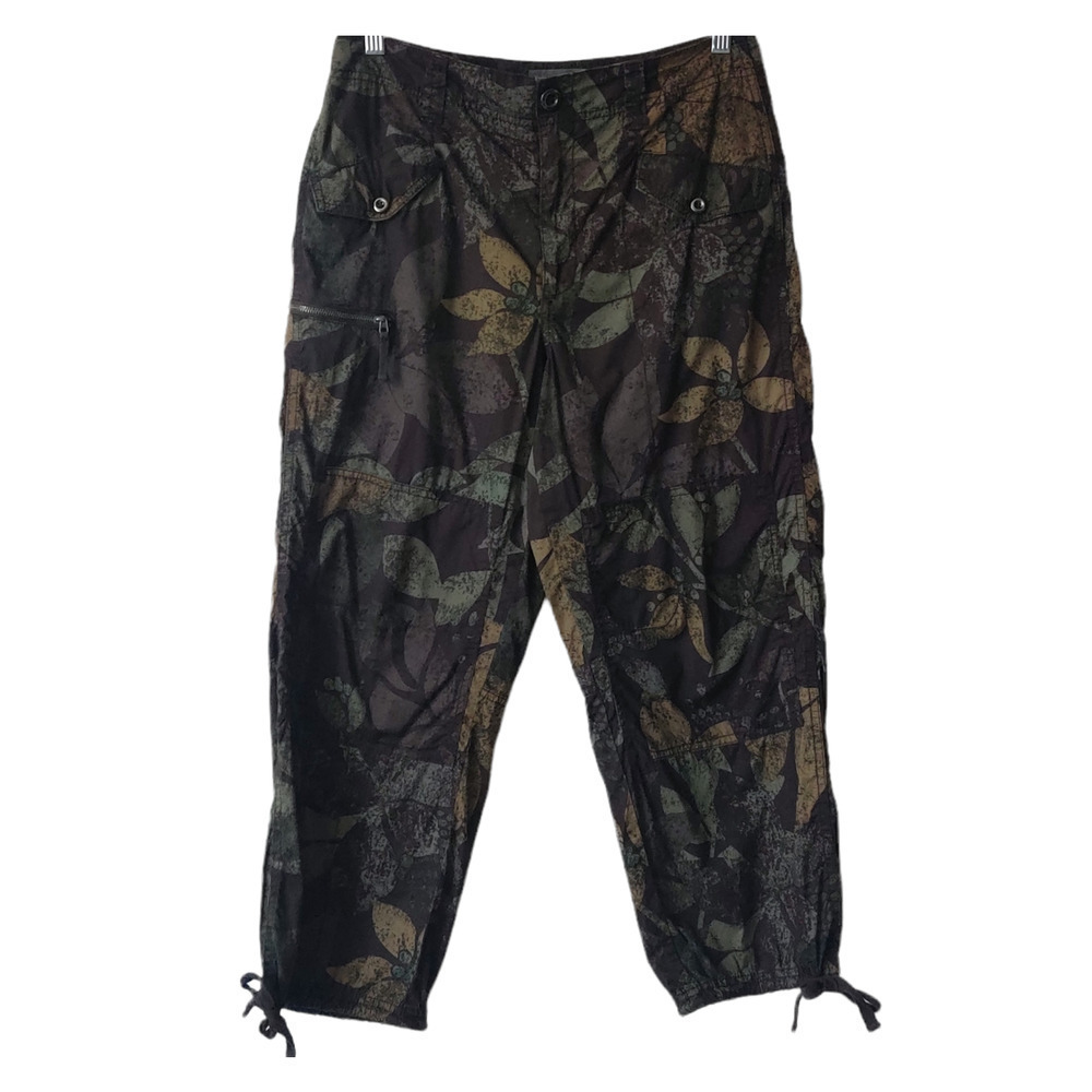 ANTHROPOLOGIE Ripley Utility Moss Green Camouflage Cropped Pants size 28 - Picture 3 of 12